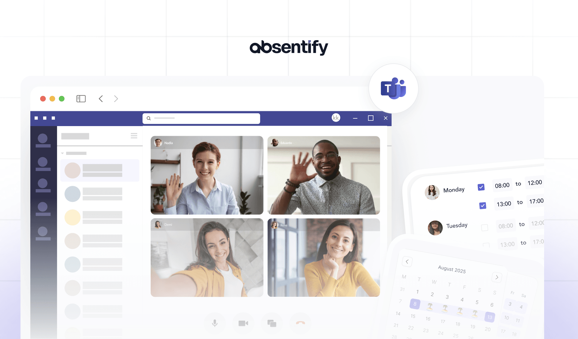 Absentify scheduling app on a desktop screen