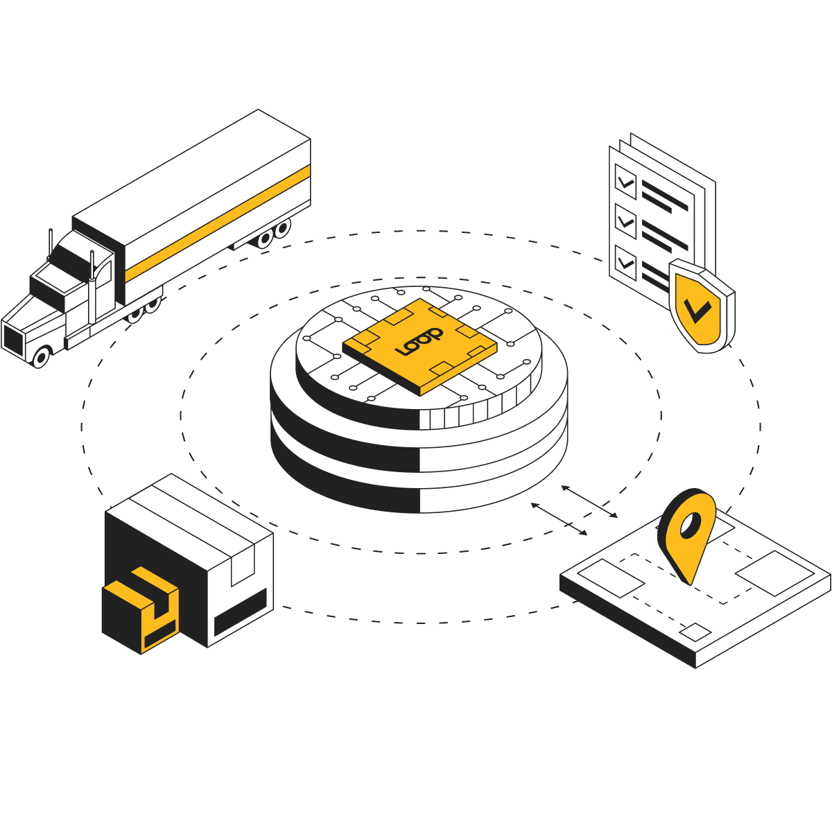Olyxee Logistics, a closed loop of trucks, packages, tracking, and delivery