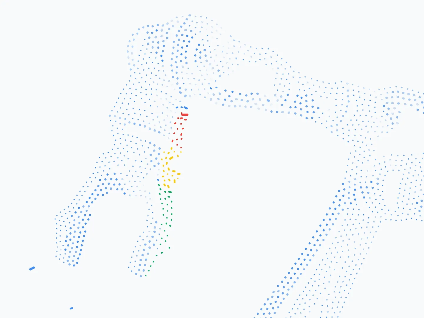 Abstract point cloud rendering of a connected operational system